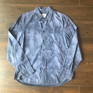 AX blue tie dye men’s button down shirt